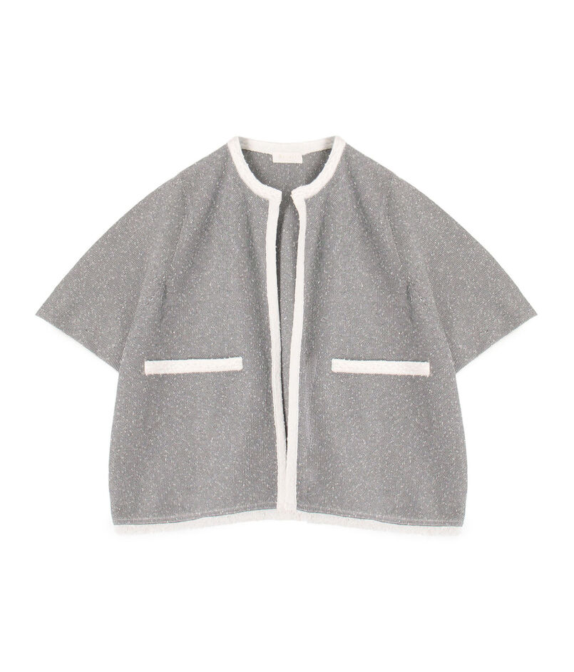 ダブルフェイスノット ハーフスリーブカーディガン