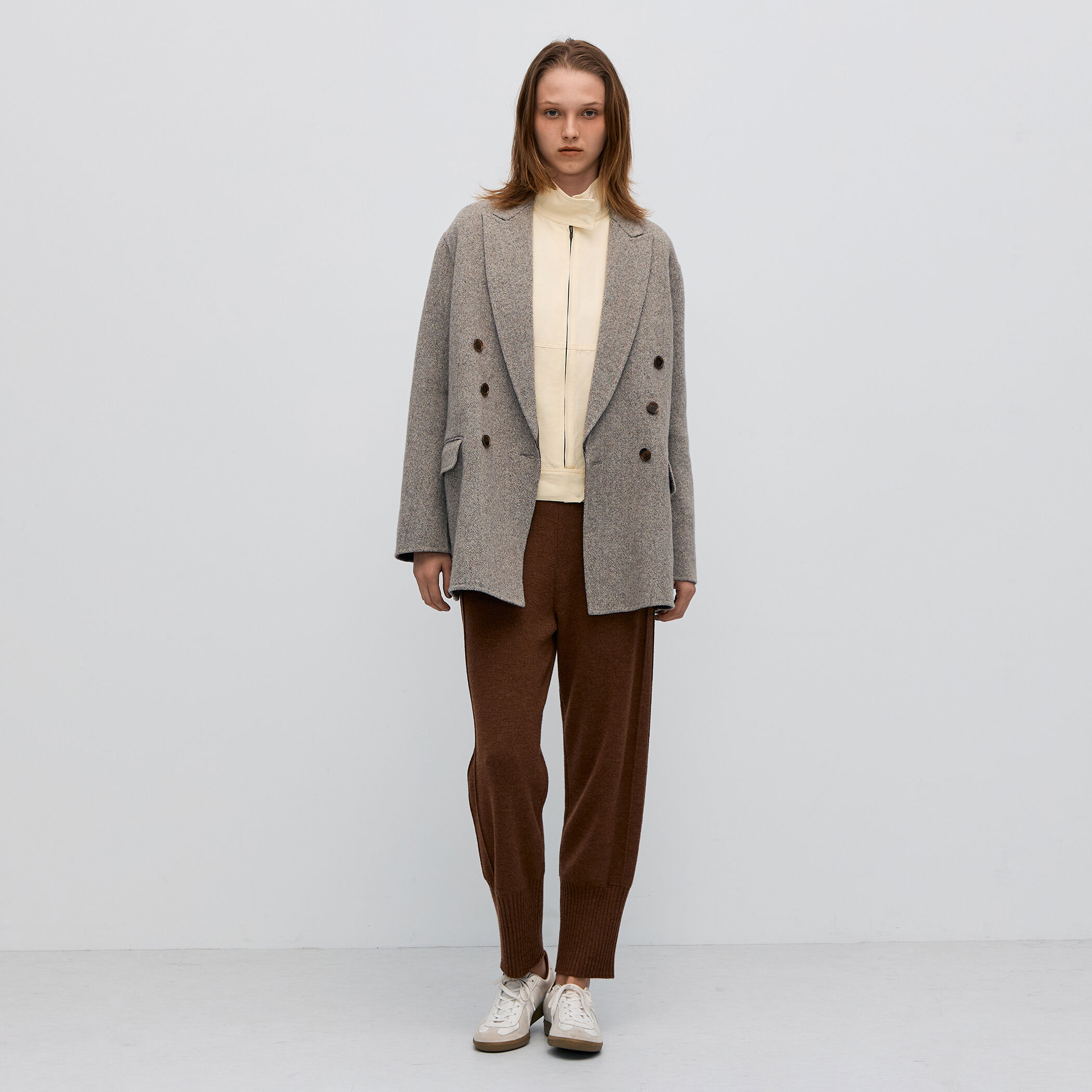 オートミールダブルフェイス リバージャケットコート