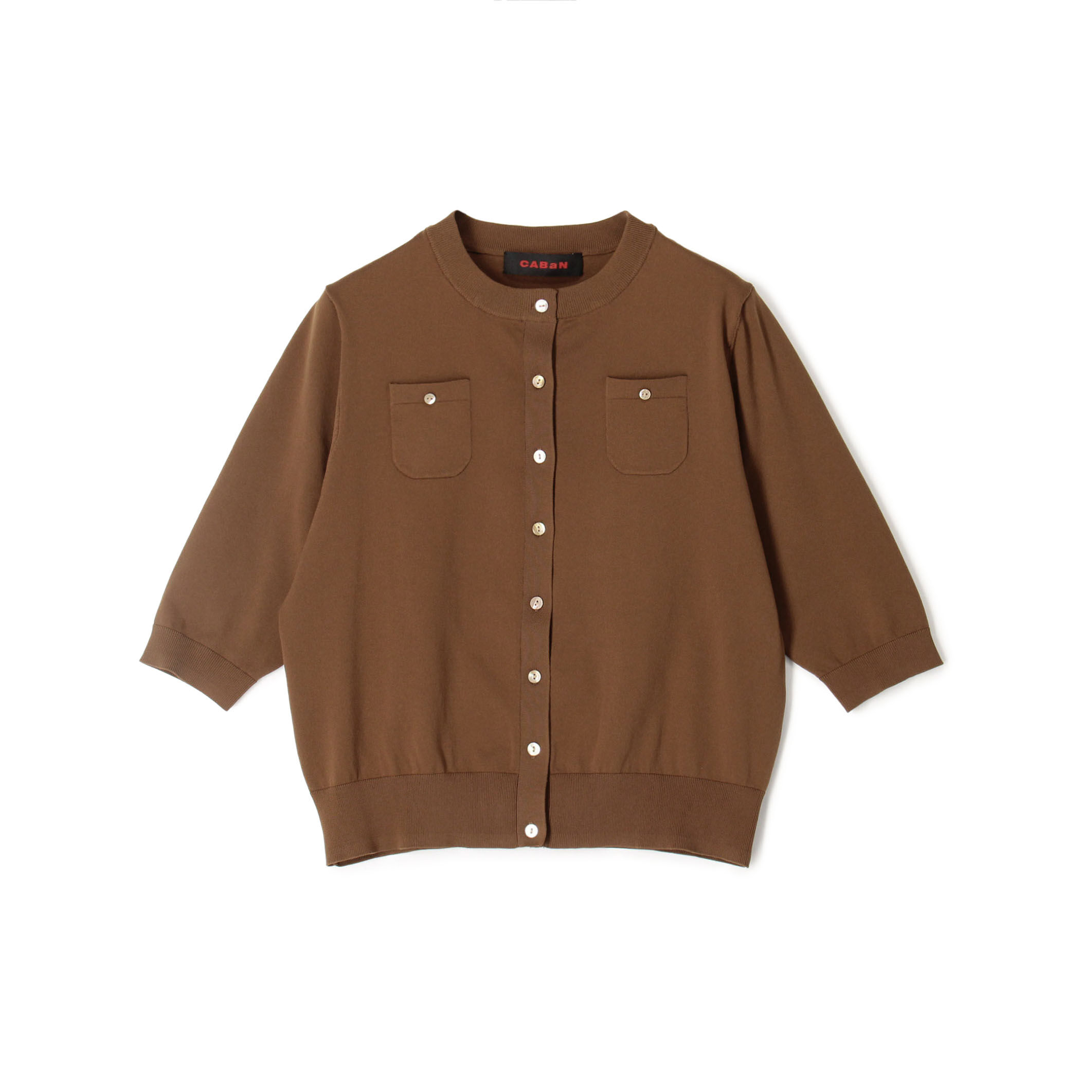 CABaN ファインポリエステルハーフスリーブポケットカーディガン　新品タグ付き ファインポリエステル ハーフスリーブポケットカーディガン