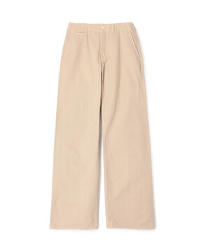 HUSBANDS コットンノープリーツ ストレートパンツ