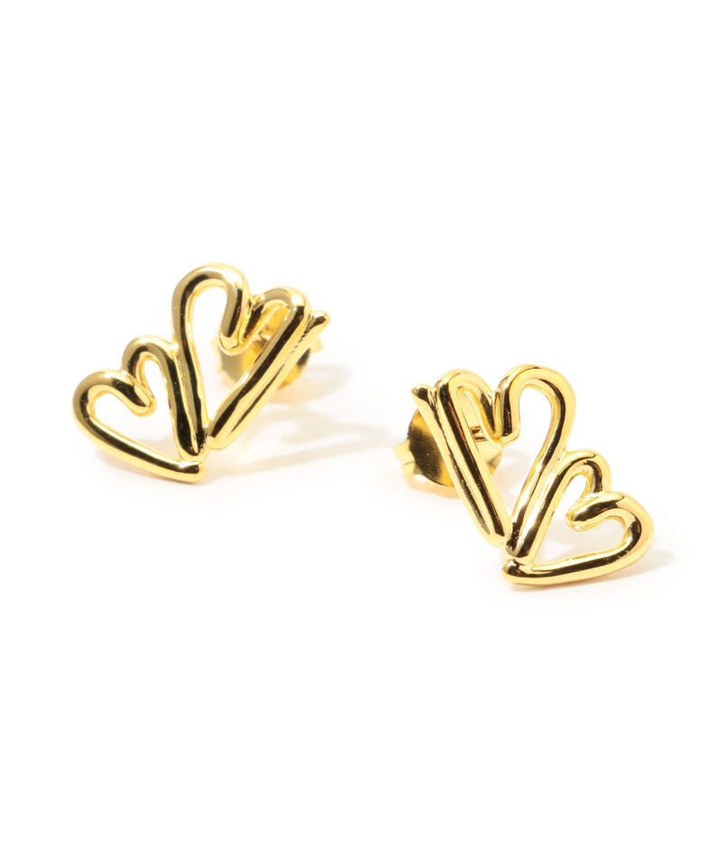 BAR Jewellery TWO HEARTS ゴールドピアス