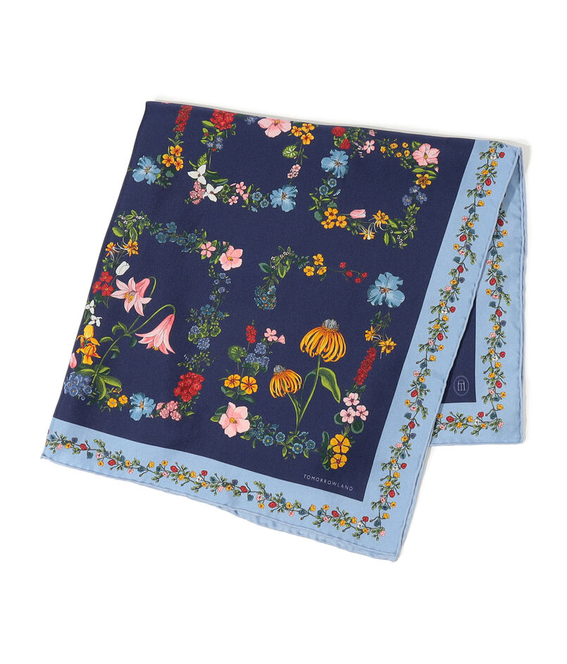 ATELIER TOMORROW FLOWER FLAME シルク スカーフ
