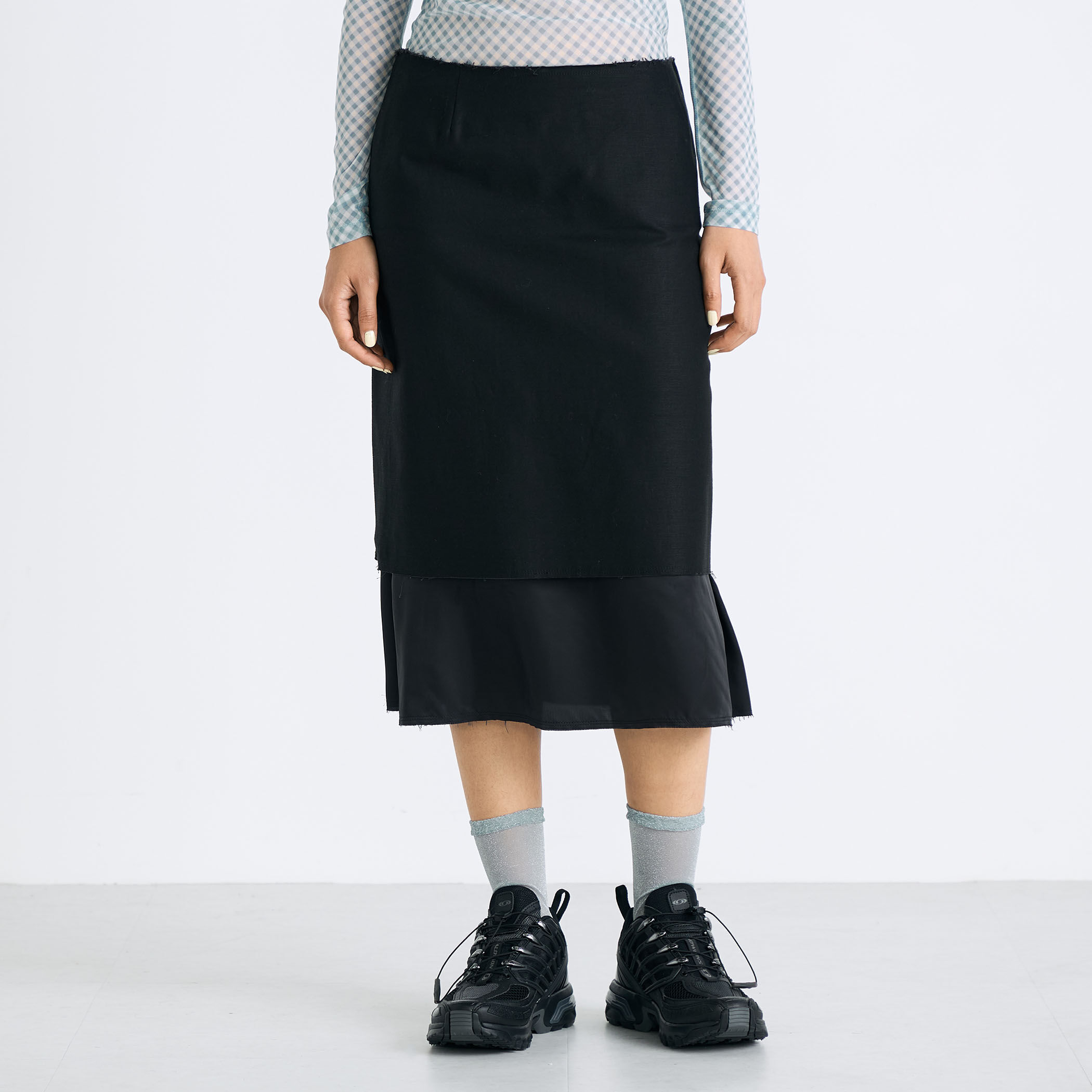 バックサテン レイヤード スカート｜トゥモローランド 公式通販