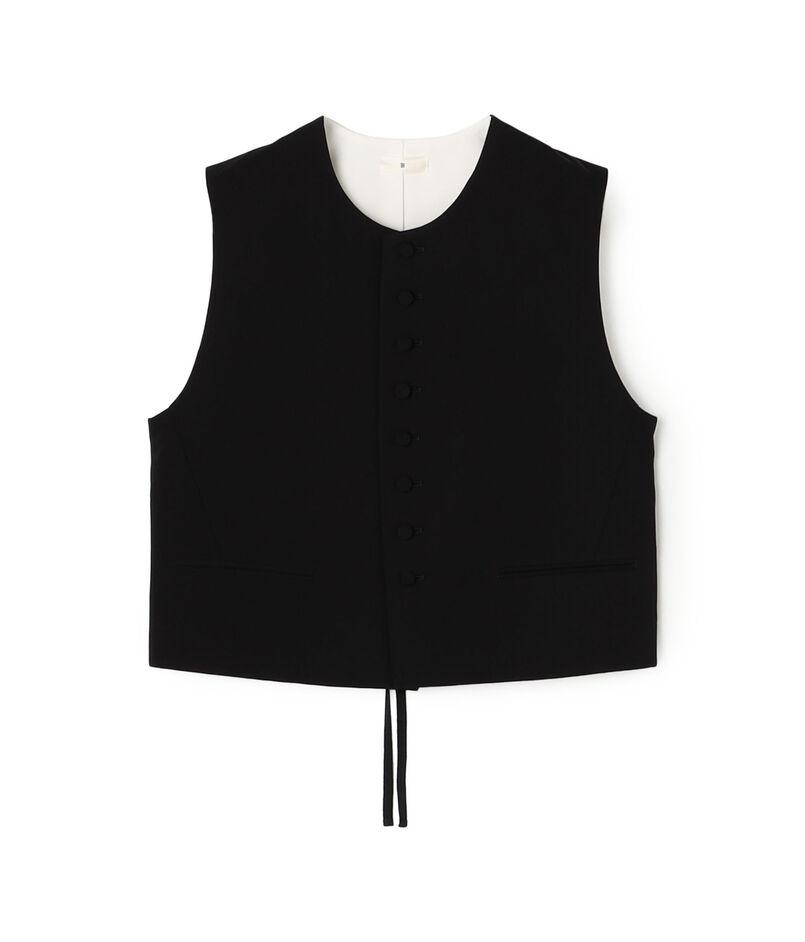 ウールレーヨンクレープ ショートジレ