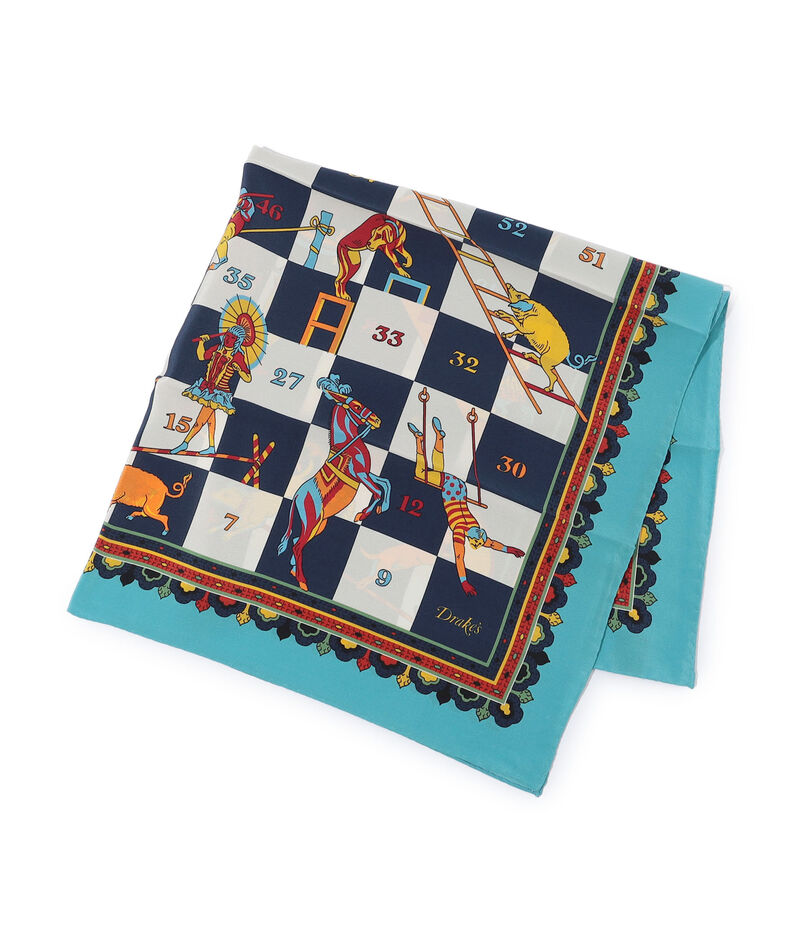 Drake's SNAKES AND LADDERS PRINT BANDANA シルクプリントスカーフ