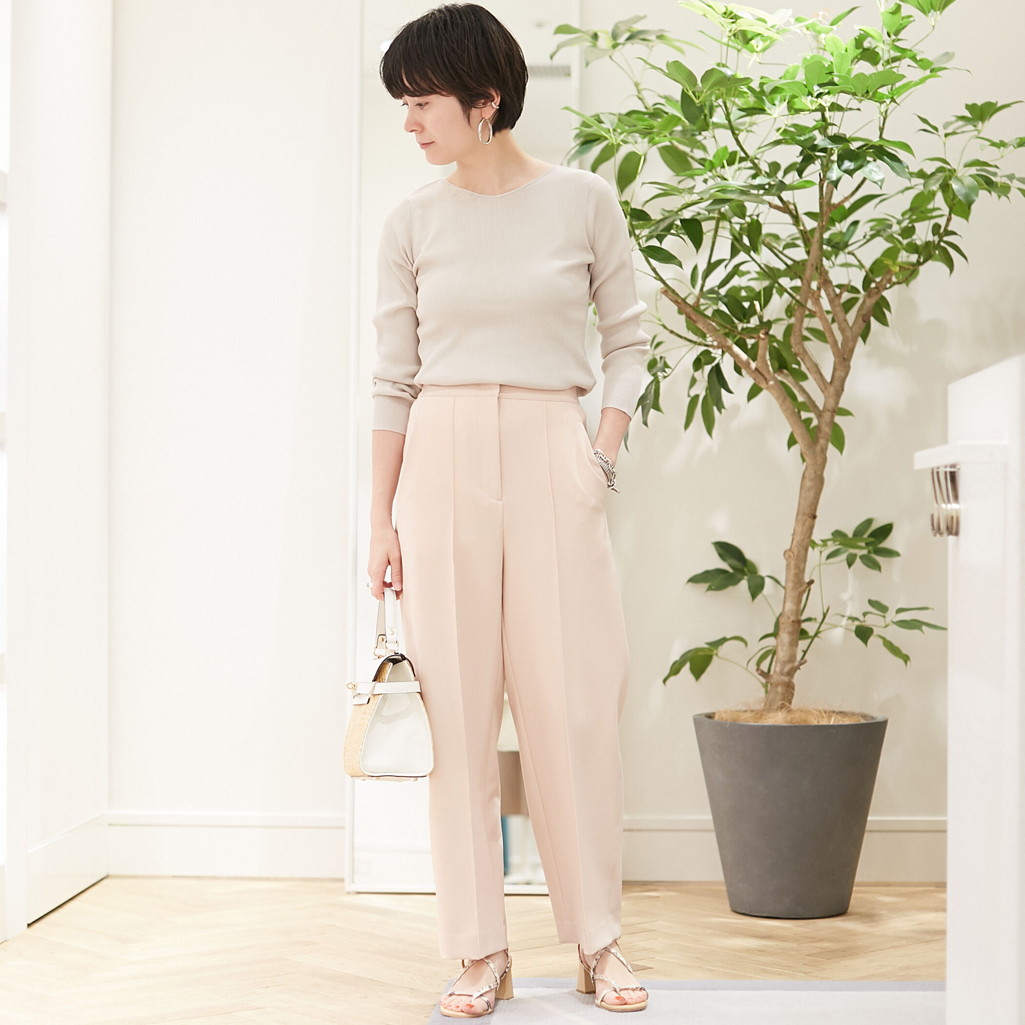 シルクポリエステルリブ 2-wayプルオーバー｜トゥモローランド 公式通販