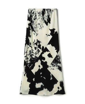 カウハイドプリント エラスティックストレートスカート