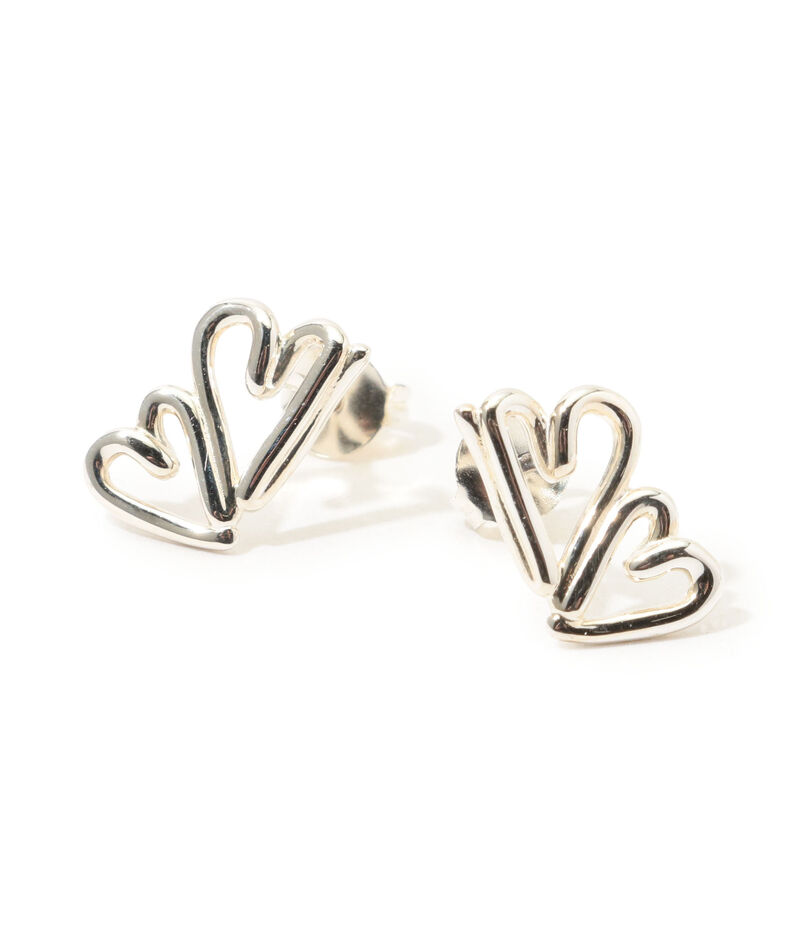 BAR Jewellery TWO HEARTS シルバーピアス