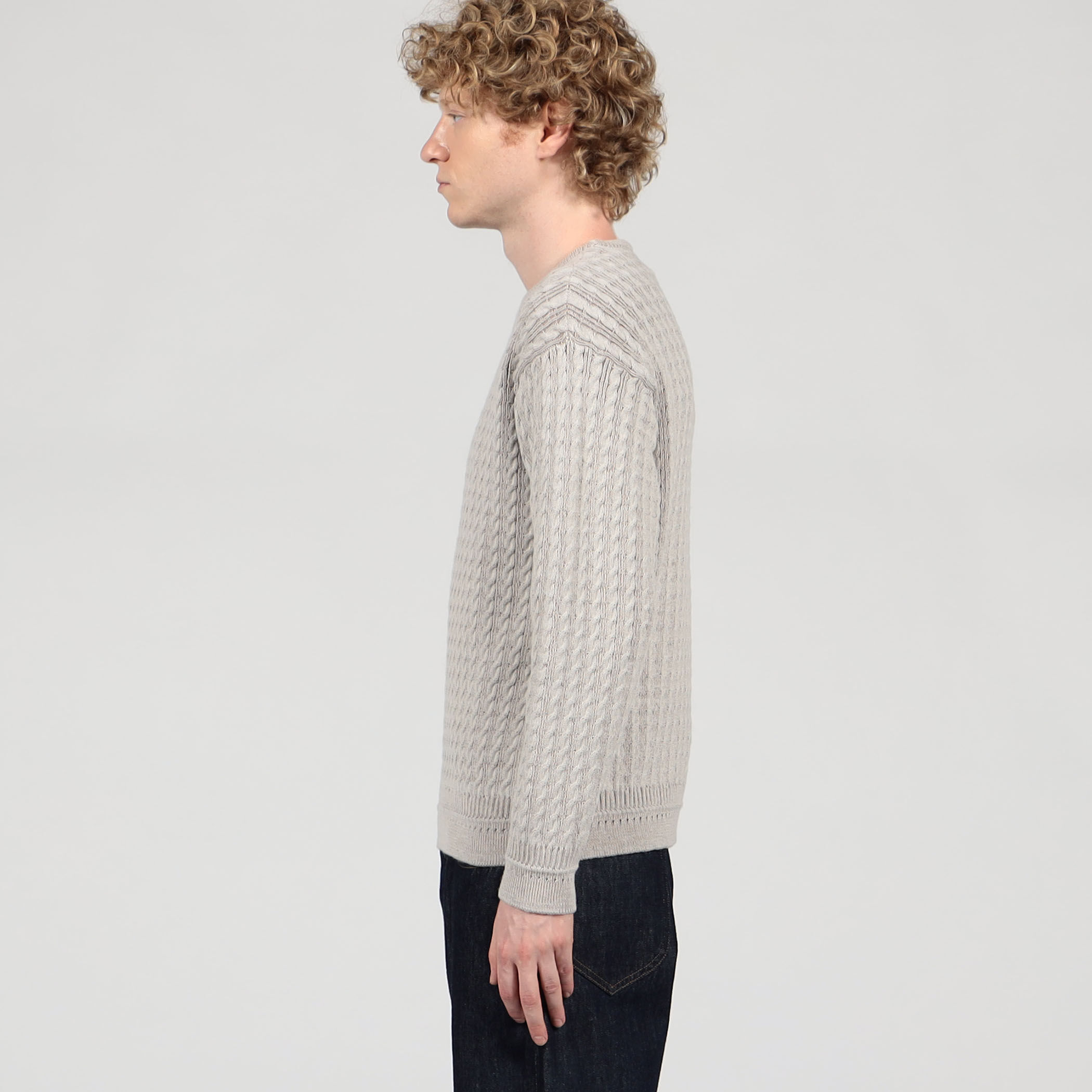 TOMORROWLAND tricot アルパカポリエステルケーブル クルーネックプル