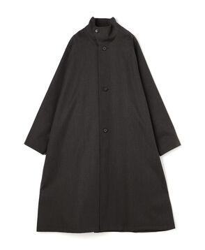 ウールギャバジン スタンドカラーコート