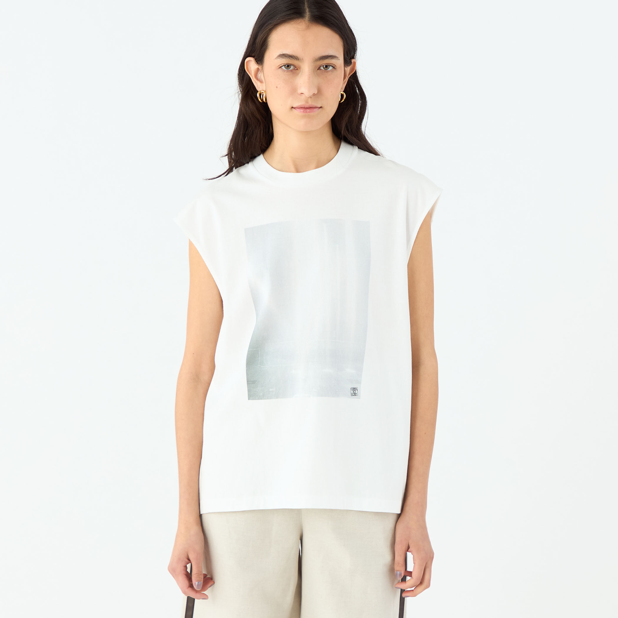 【MACPHEE】フォトプリント ノースリーブTシャツ フォトプリント ノースリーブTシャツ（Tシャツ/カットソー
