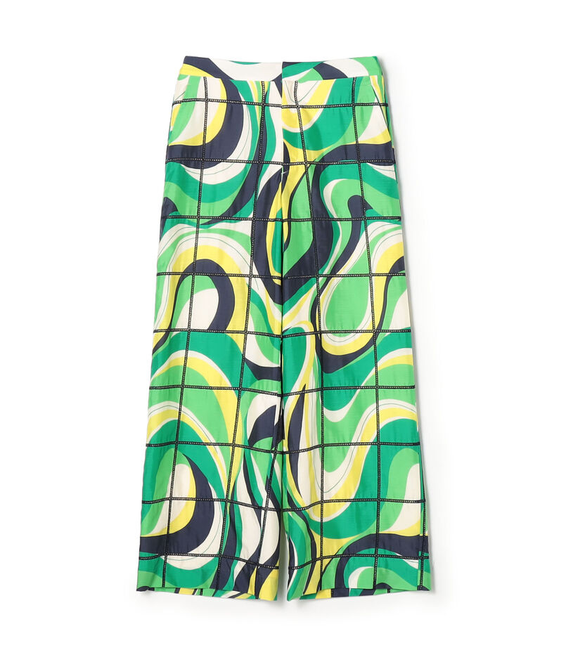 【WEB先行予約】アイレットウェーブプリント ワイドストレートパンツ