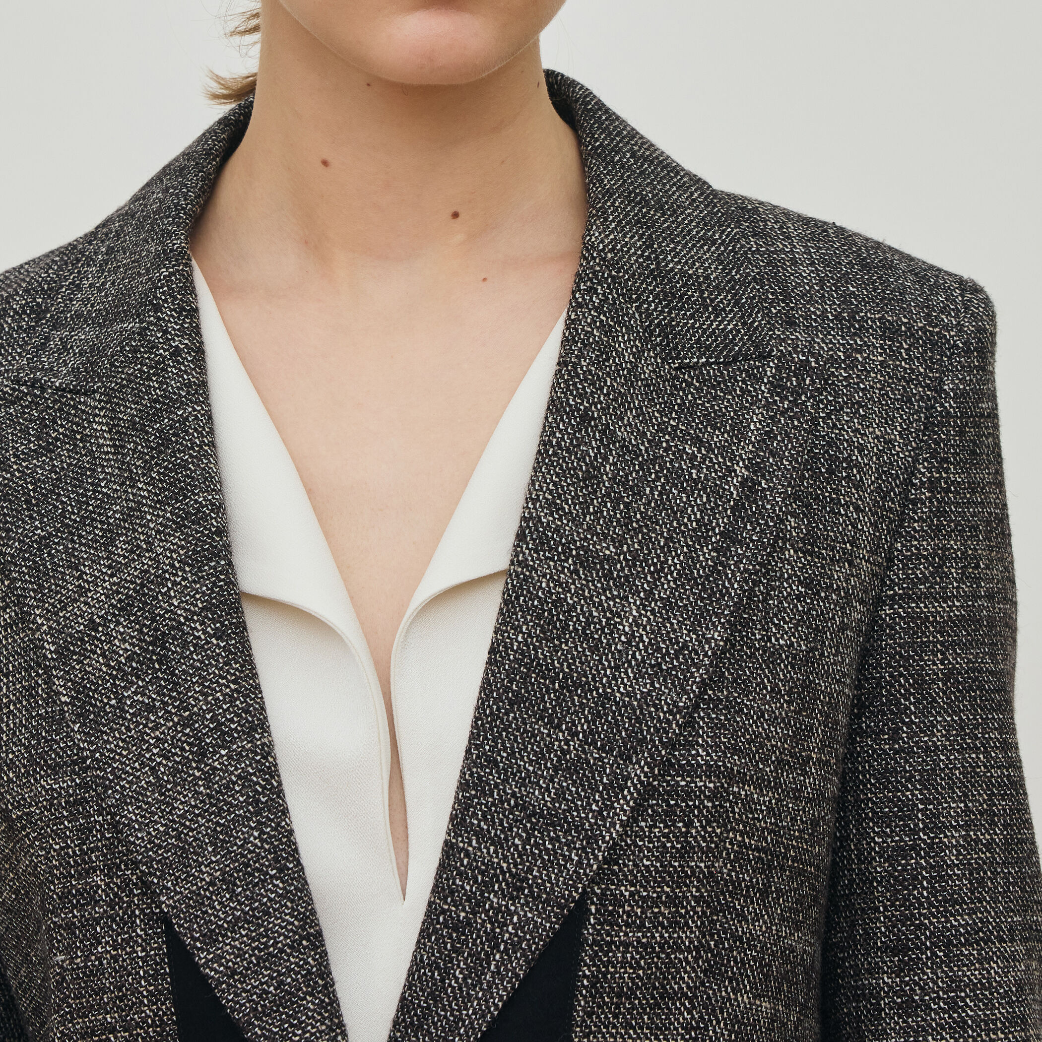 ウールリネンツイード バイカラージャケット｜トゥモローランド 公式通販