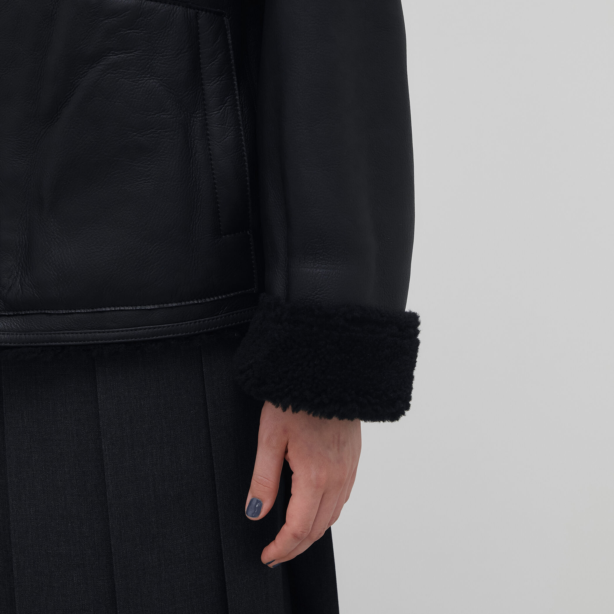 edition pourell リバーシブル ラムレザー ムートンコート