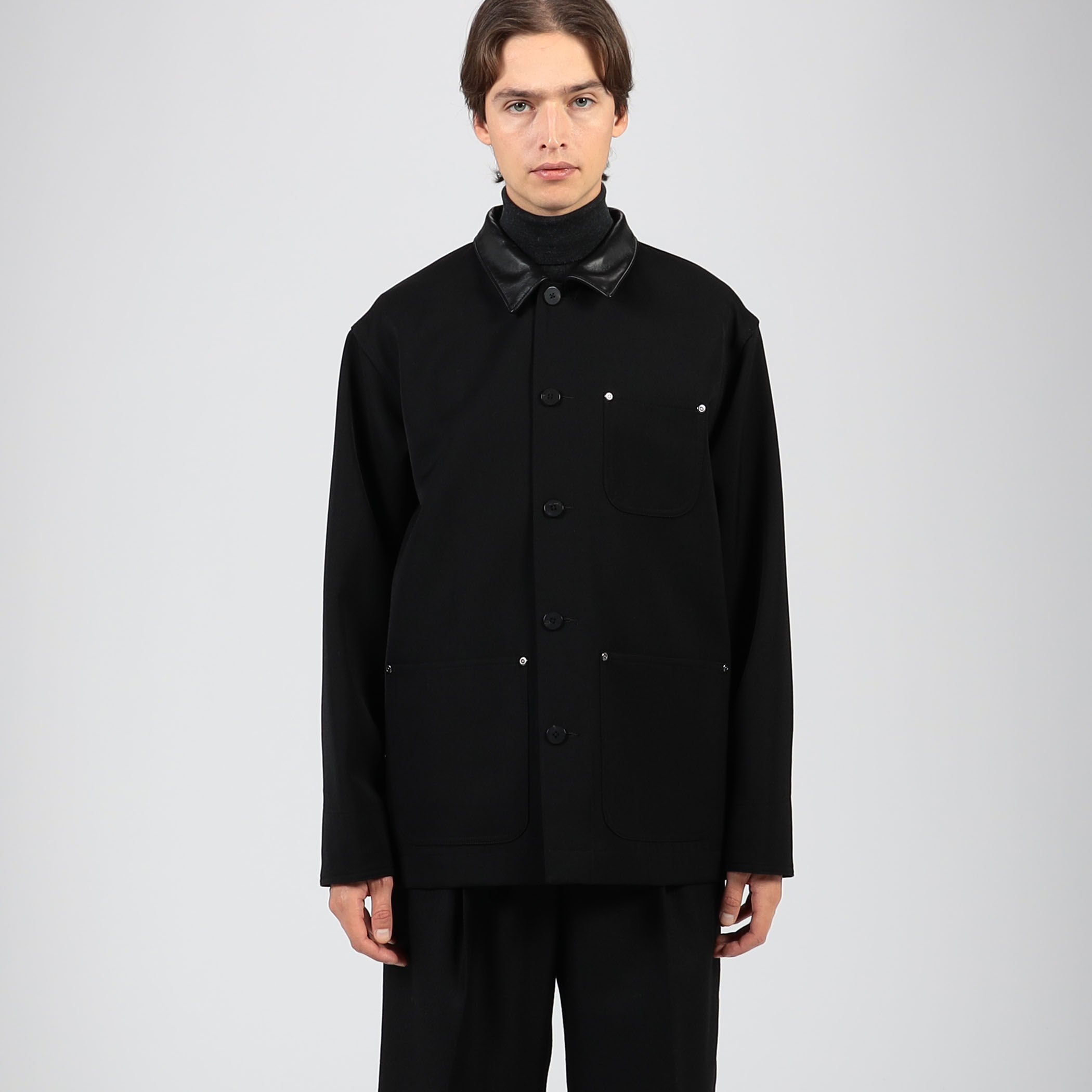 eskandar リネンコーティング 黒 カバーオール サイズ2 eskandar リネンコーティング 黒 カバーオール サイズ2 eskandar