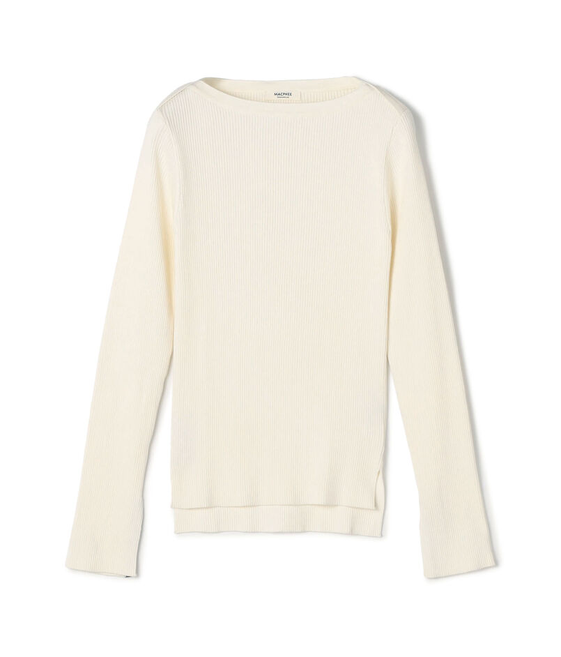 コットンリブ ボートネックプルオーバー