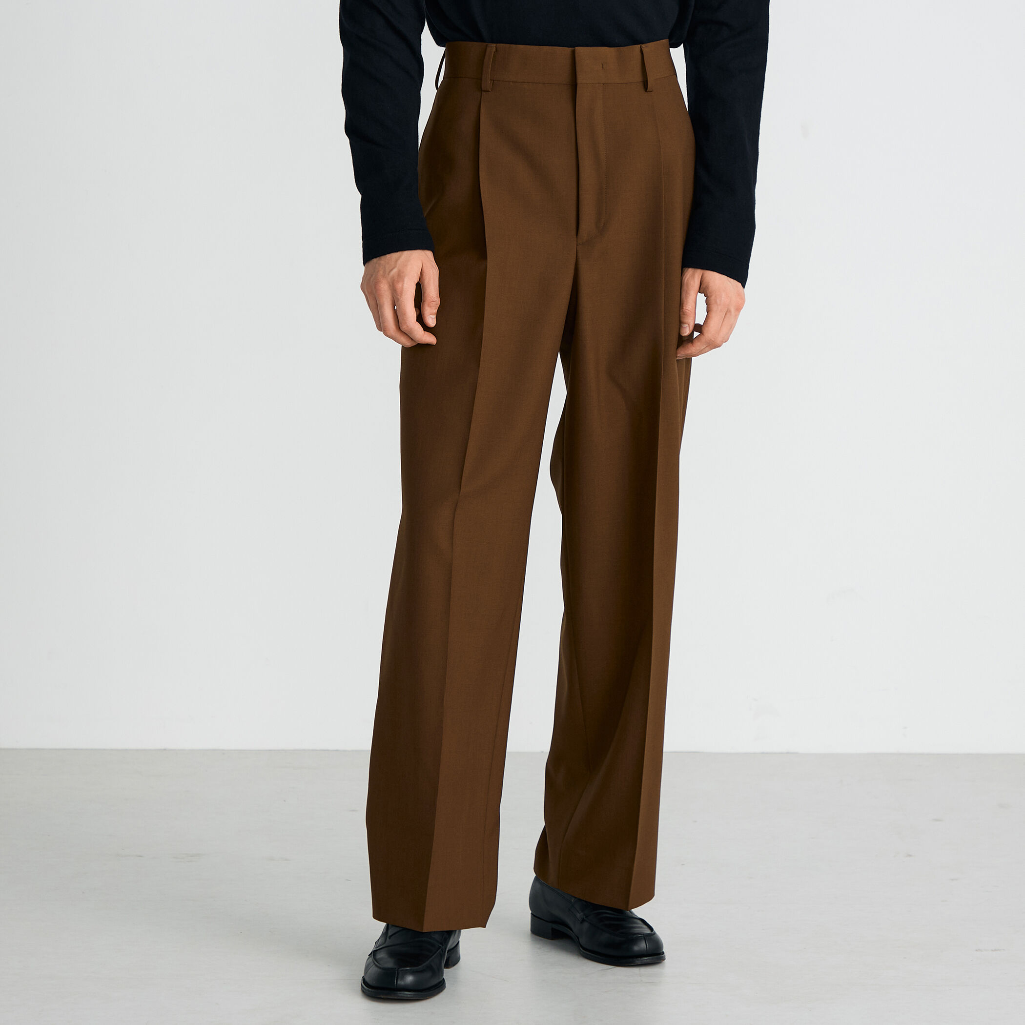 新品tomorrowland/Editionウールスラックスパンツダークブラウン ウールドスキン スラックス｜トゥモローランド 公式通販