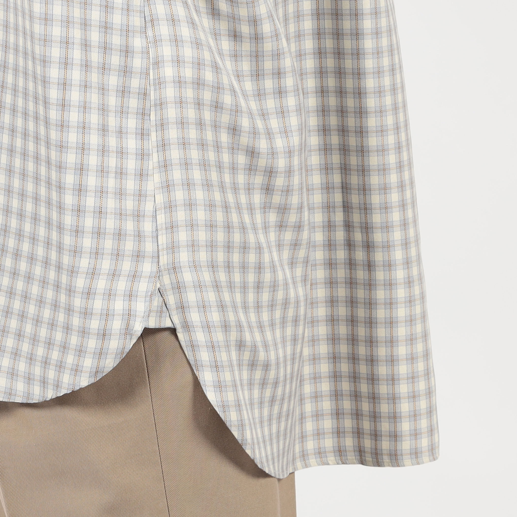 MAATEE&SONS LYAN シルクチェック ロングスリーブシャツ