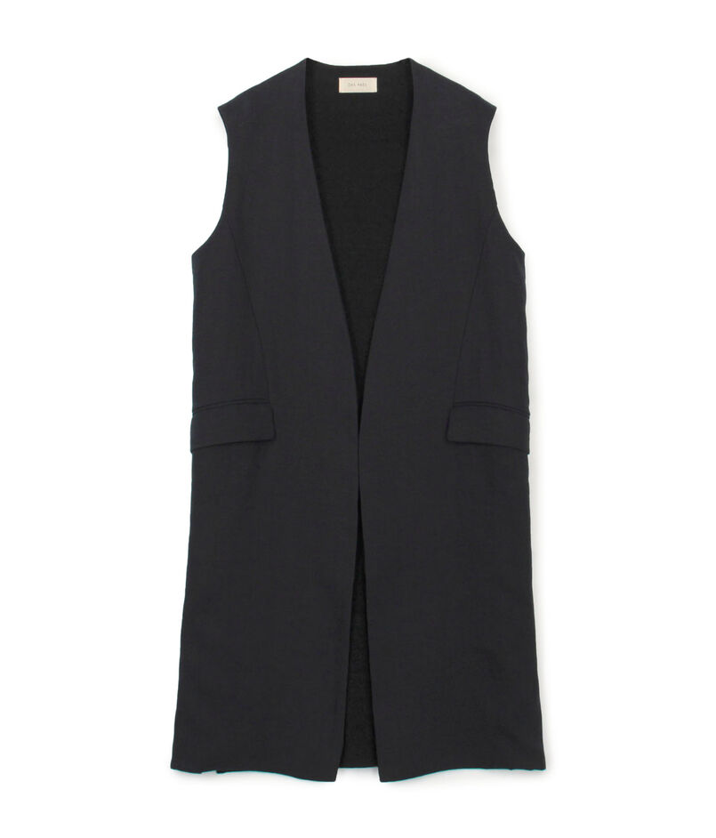 ファブリックコンビ ロングジレ