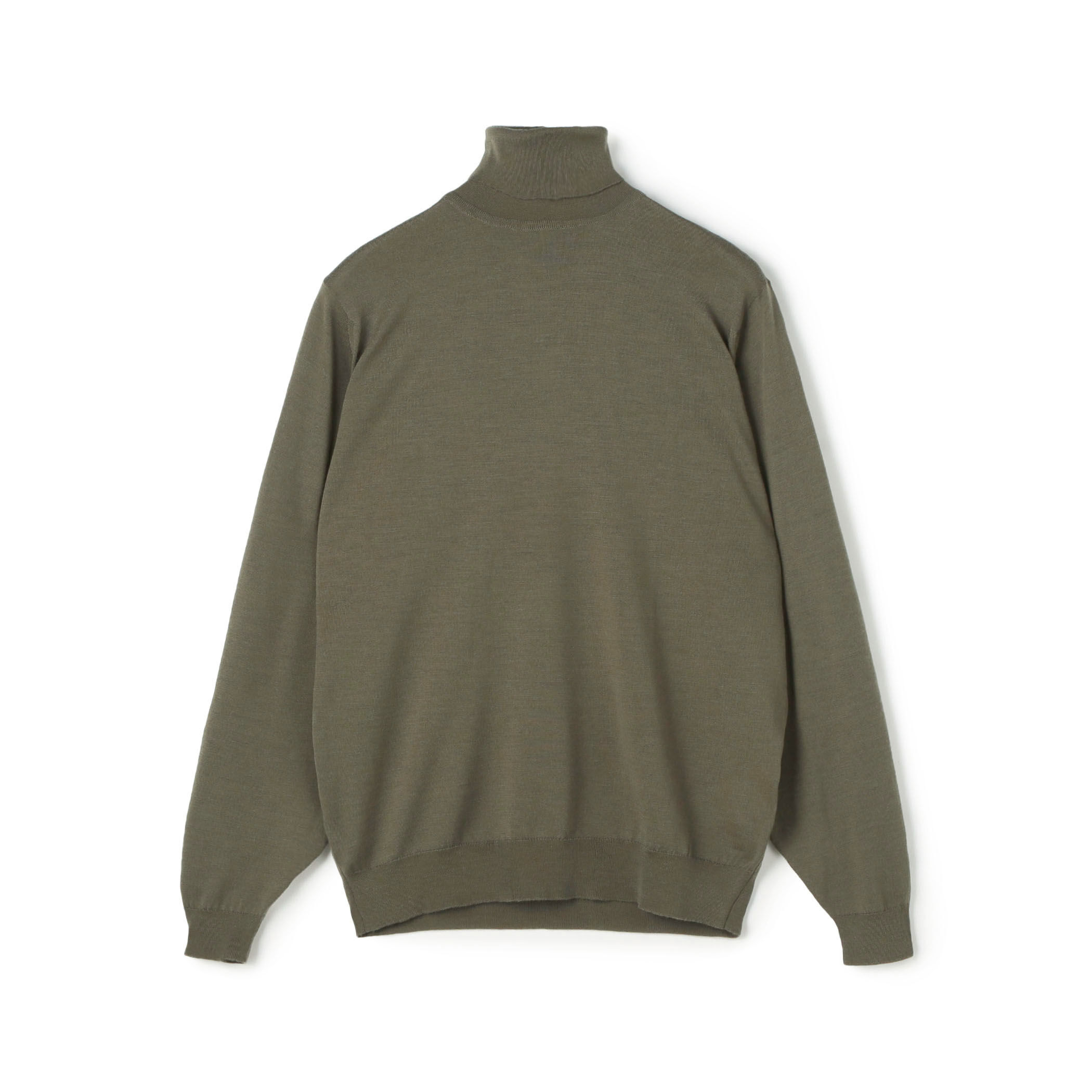 【美品/ウール100%】JOHN SMEDLEY ヘンリーネック ニット カーキ JOHN SMEDLEY LEVINE メリノウールタートルネックニット