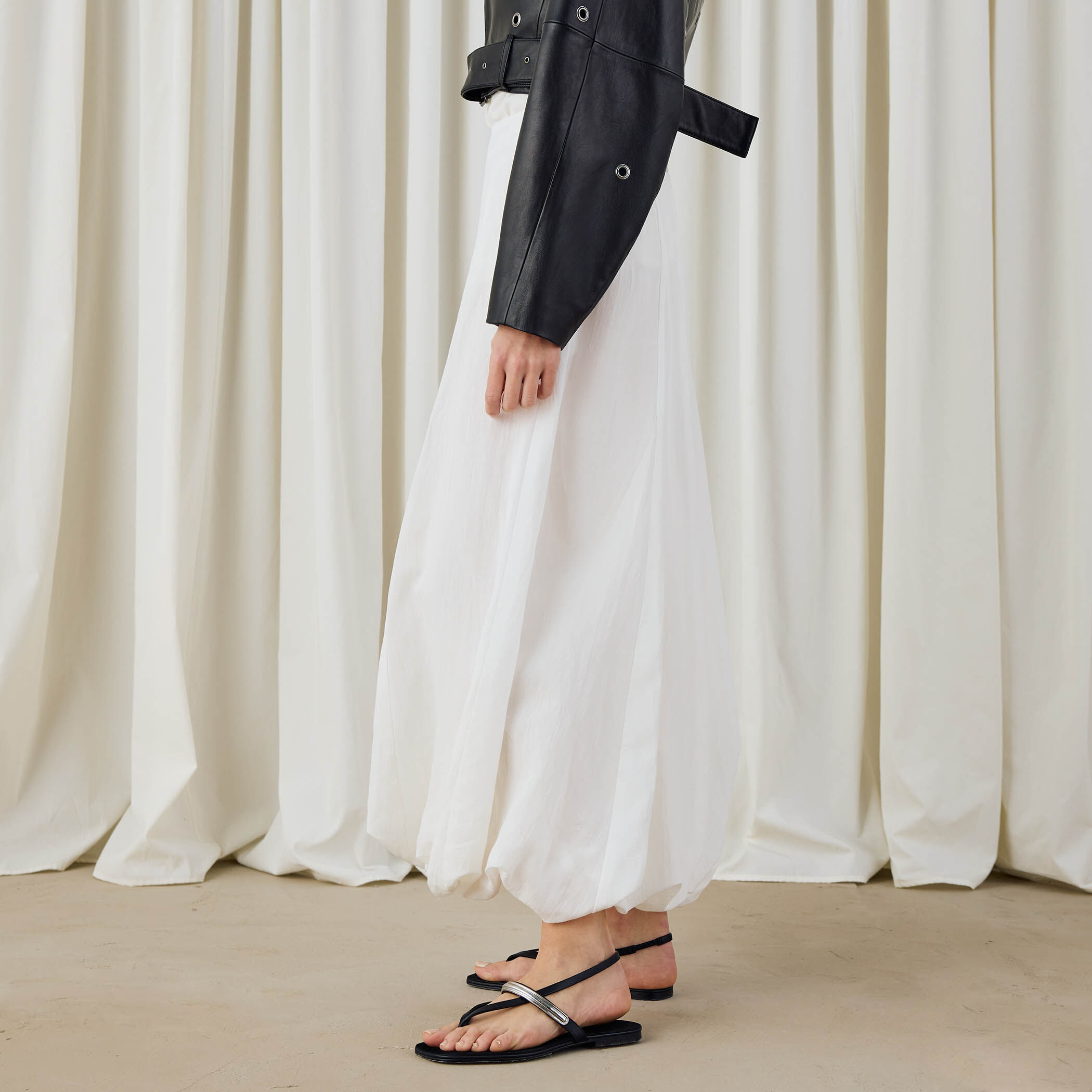 キュプラコットンストライプ バルーンスカート｜トゥモローランド 公式通販