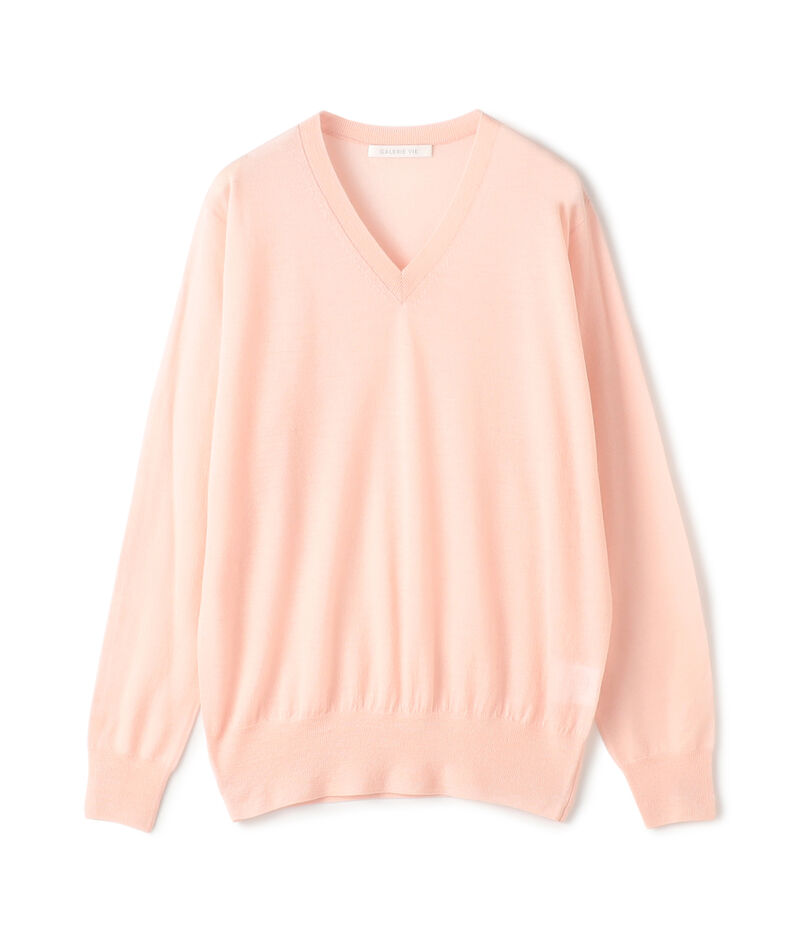 ウーステッドカシミヤ Vネックプルオーバー