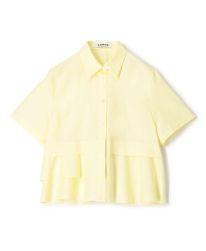 タイプライターダブルクロス アシンメトリックフリルシャツ