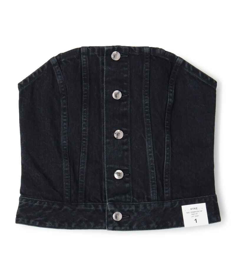 HYKE TWILL STRAPLESS TOP