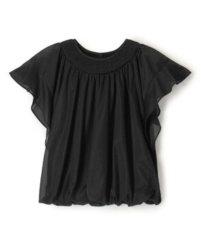 シアートリコット シャーリングネックブラウス