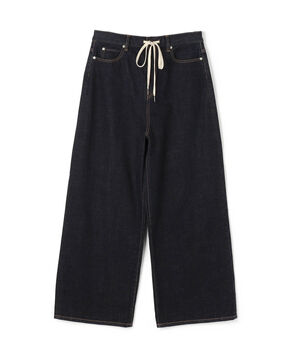 インディゴデニム ドローコードパンツ