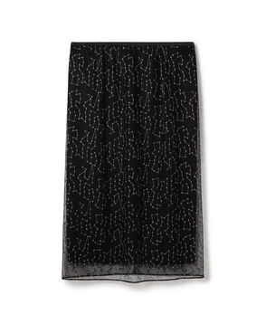 ビーズチュールエンブロイダリー タイトロングスカート