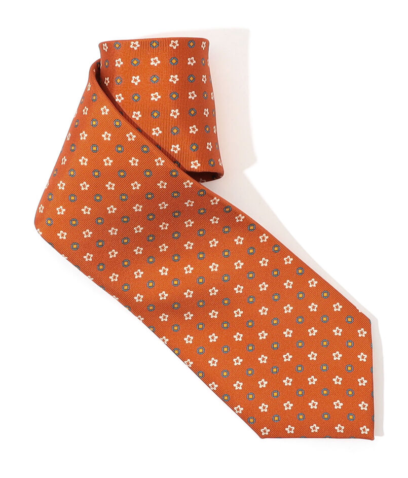 ERRICO FORMICOLA シルク プリント小紋柄ネクタイ