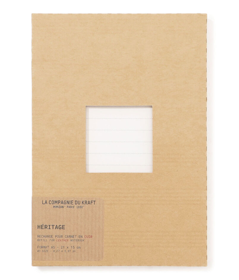 La Compagnie du Kraft Heritage leather cover notebook refill A5 S Lines