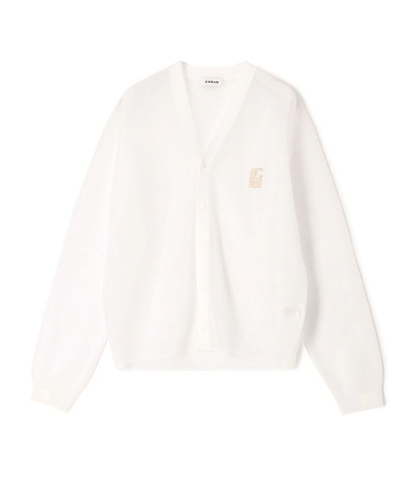 シアーナイロン Vネックカーディガン