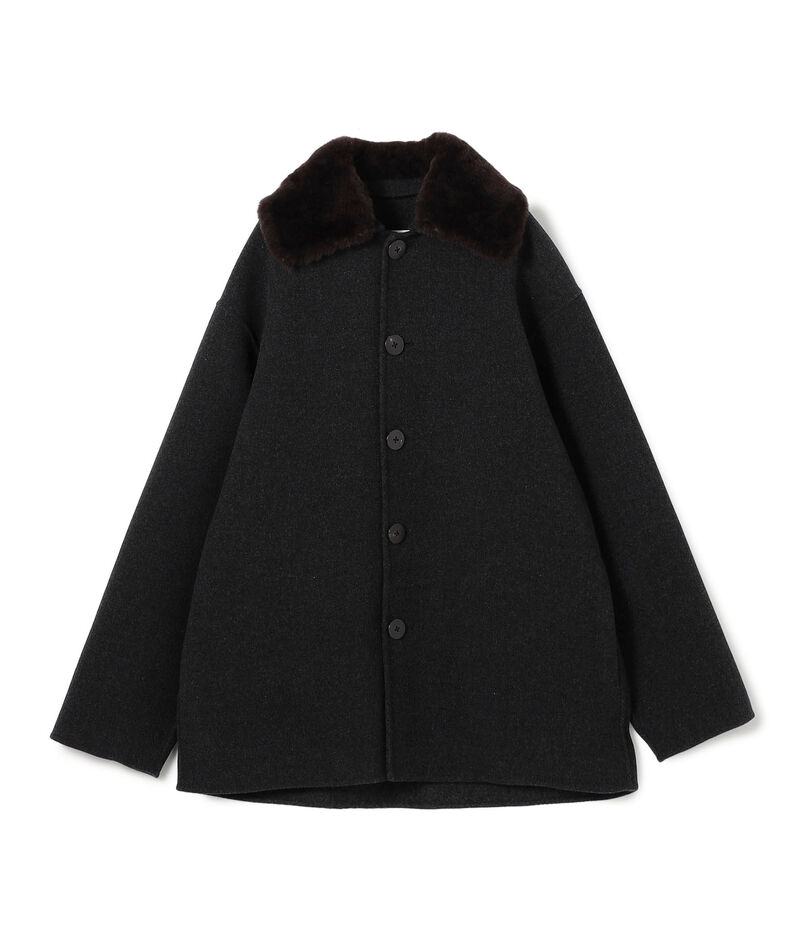 【WEB先行予約】ウールカシミヤリバー ファーカラー ショートコート