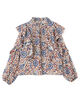 ポリエステルプリント ギャザーフリルブラウス