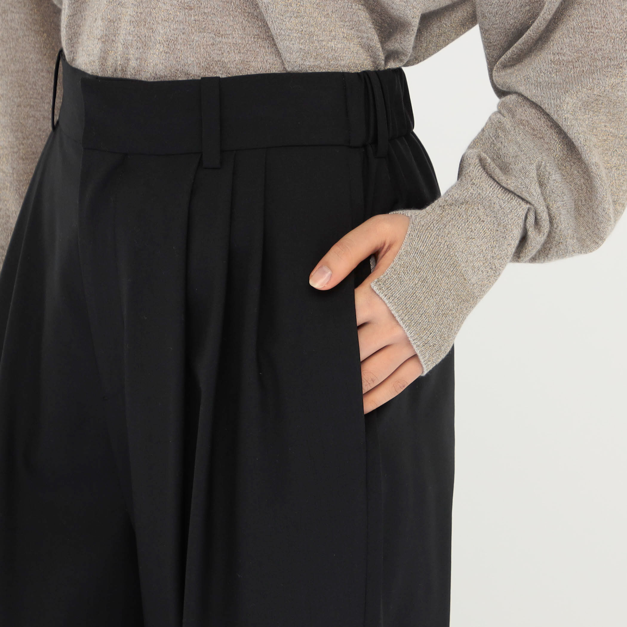 ウォッシャブルウール 3タックワイドパンツ｜トゥモローランド 公式通販