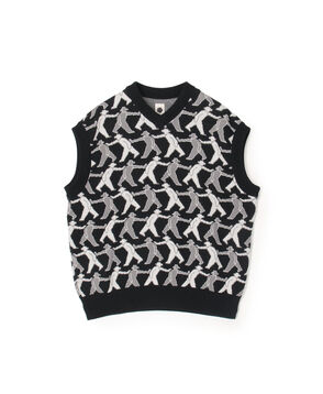vowels KNITTED VEST コットン ニットベスト