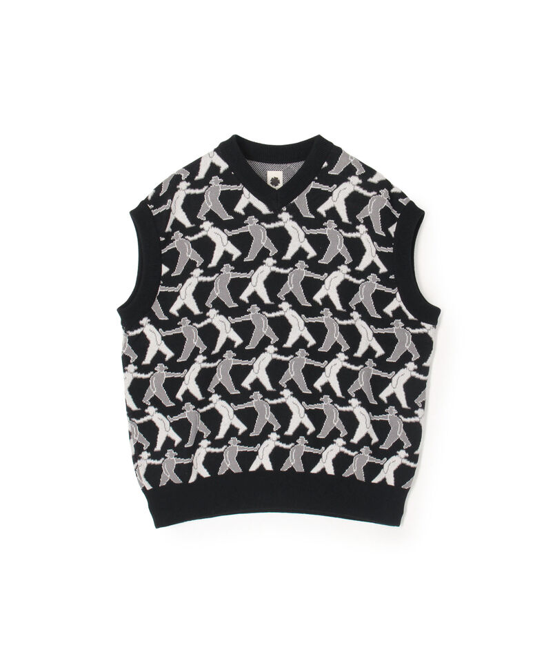 vowels KNITTED VEST コットン ニットベスト