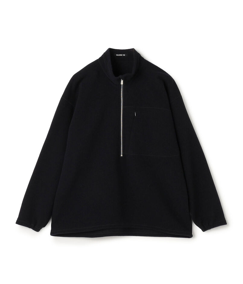 ウールカシミヤフリース ハーフジッププルオーバー