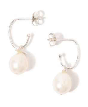 mounir Pearl Drop Oval フープピアス