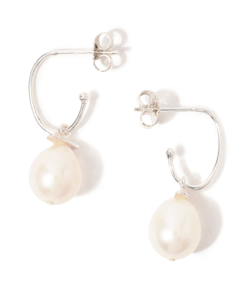 mounir Pearl Drop Oval フープピアス