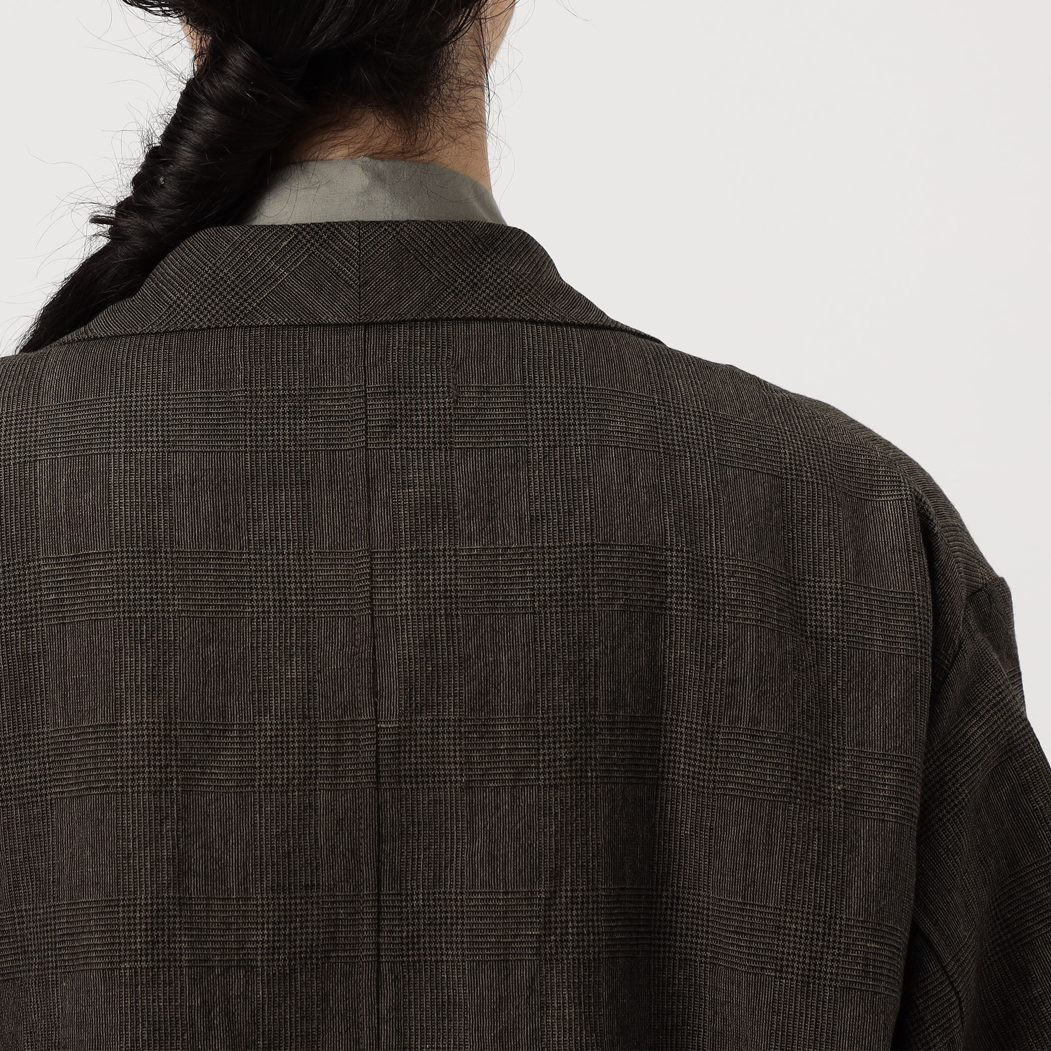 HAVERSACK ウールリネングレンチェック アトリエコート