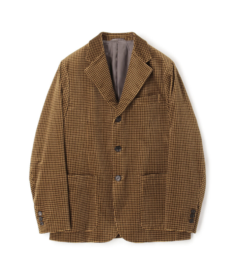 コットンベルベット Pixelプリント3Bジャケット