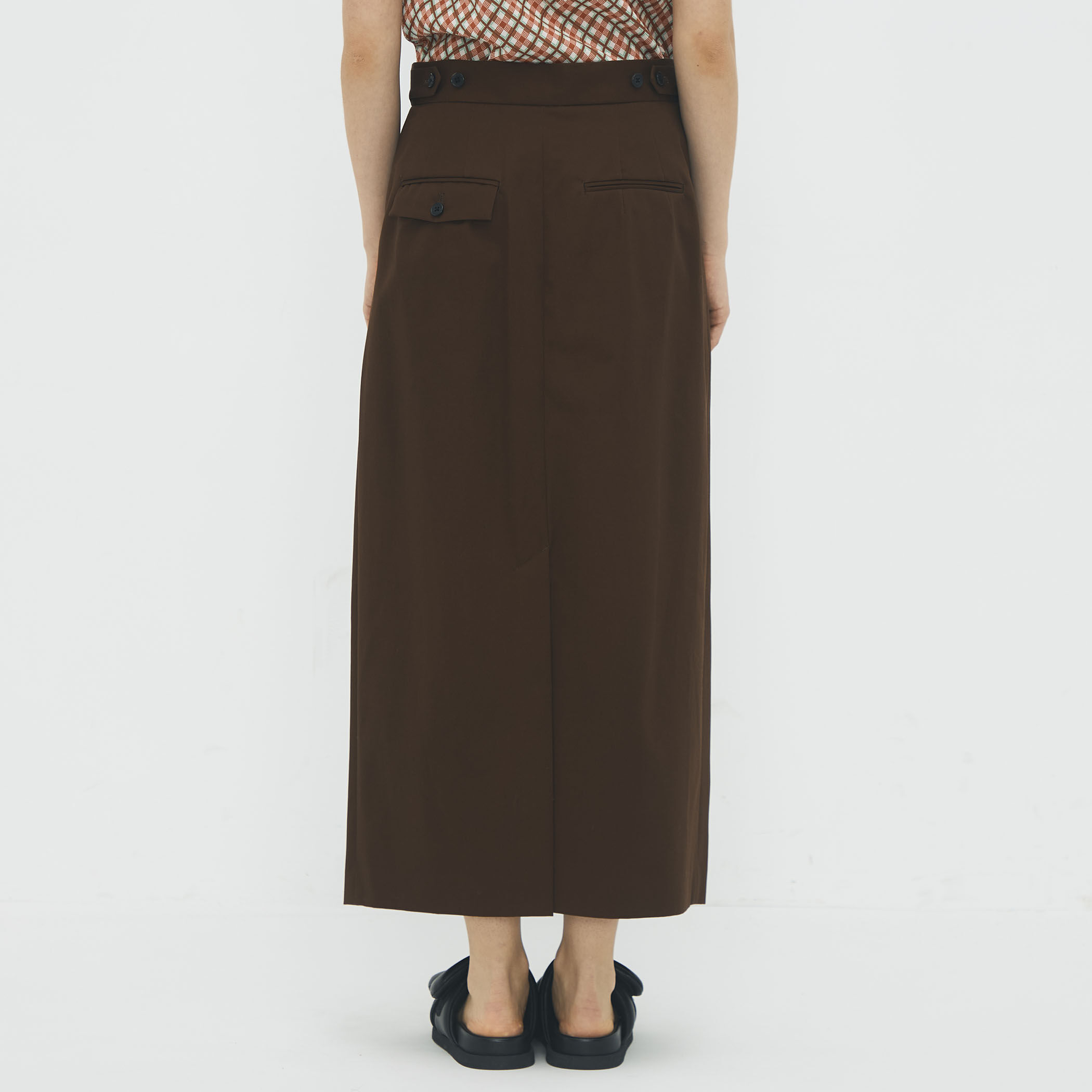 コットンギャバジン 2タックロングスカート｜トゥモローランド 公式通販