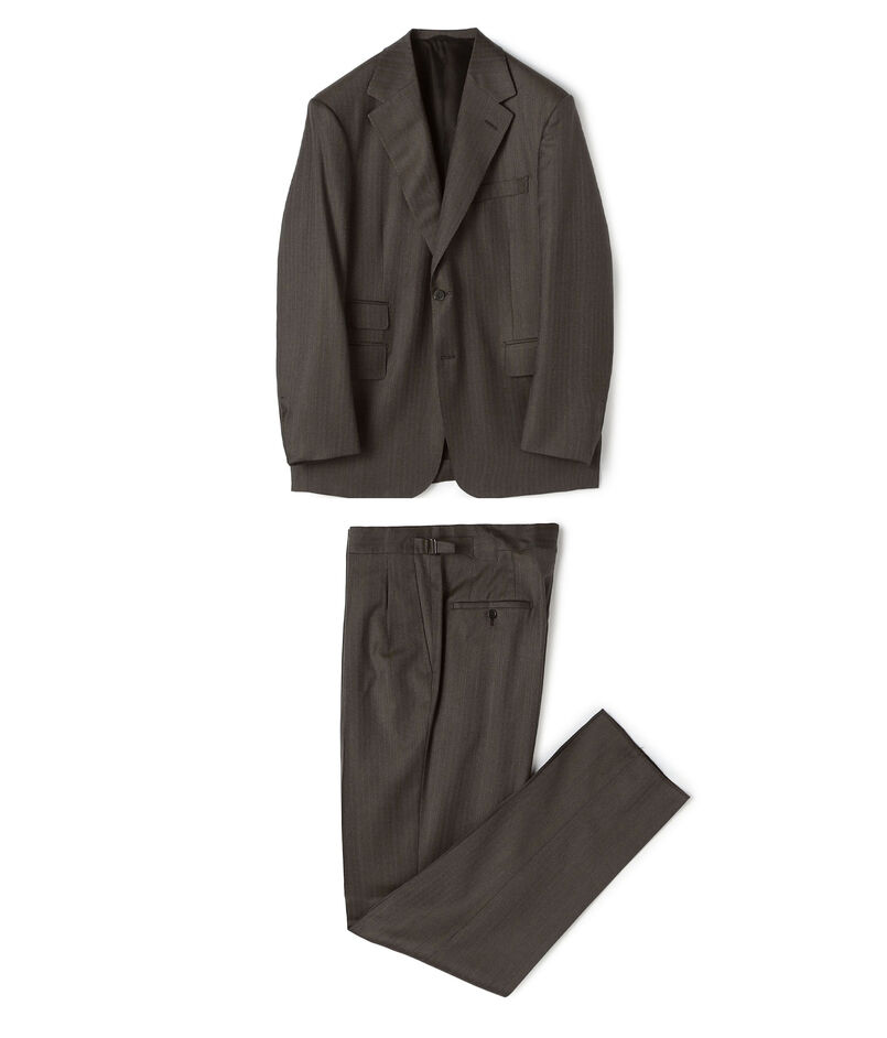 ウールツイル オルタネートストライプ シングルブレステッド 2Bスーツ CERRUTI