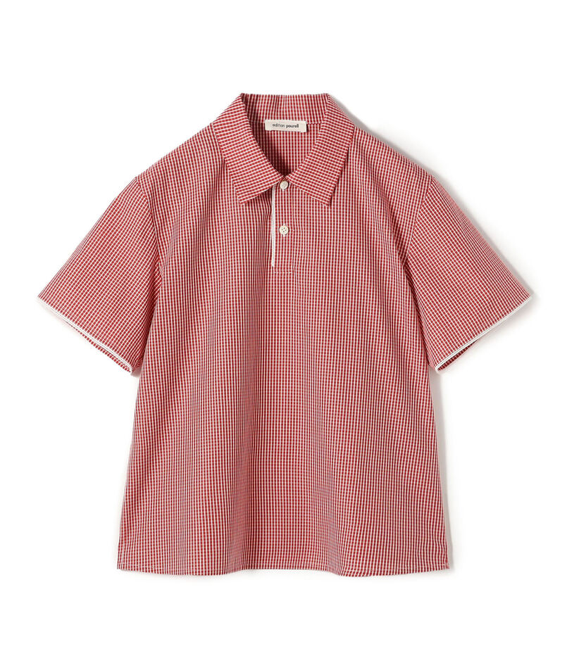 edition pourell コットン ギンガムチェックシャツ
