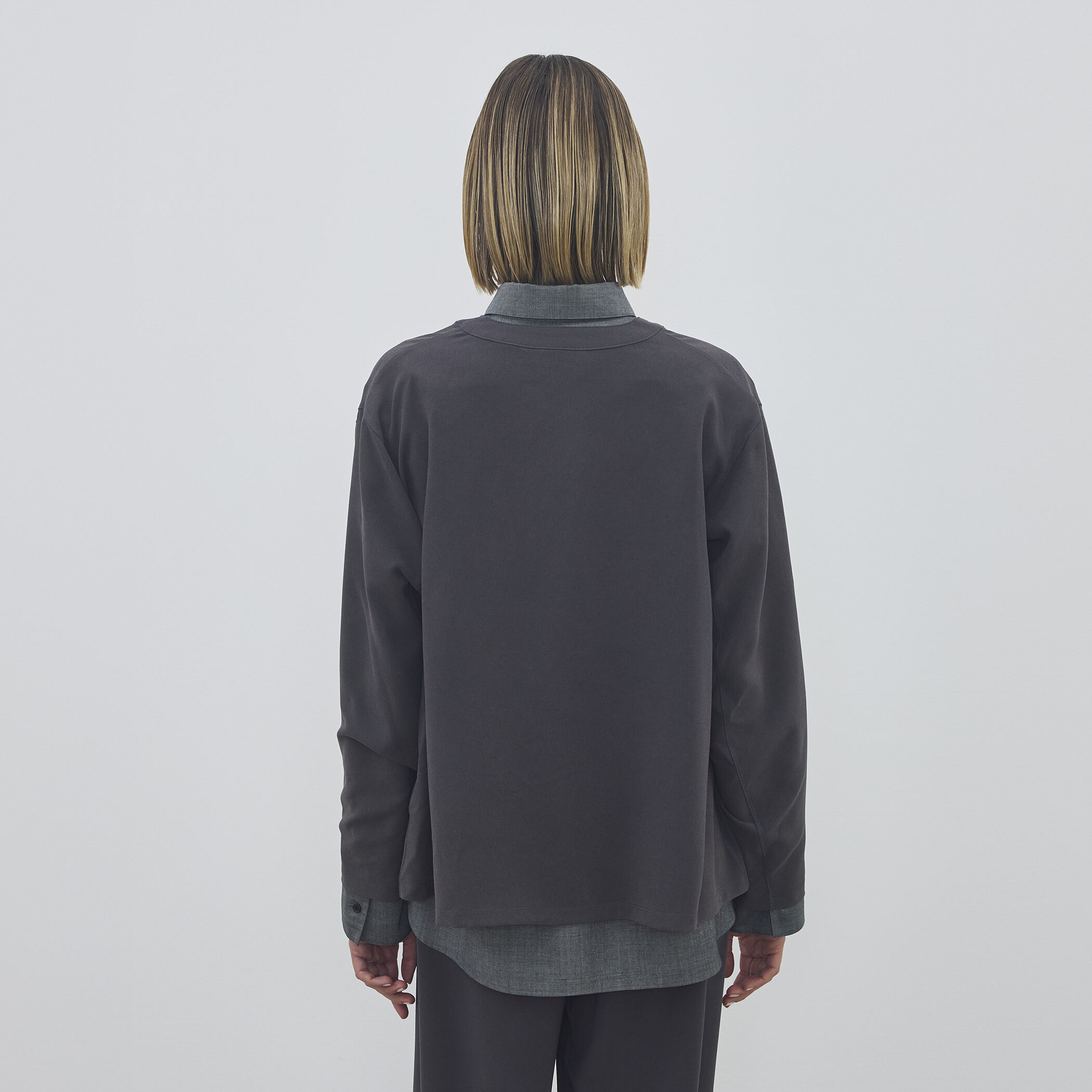 ジャージーライクジョーゼット カラーレスジャケット