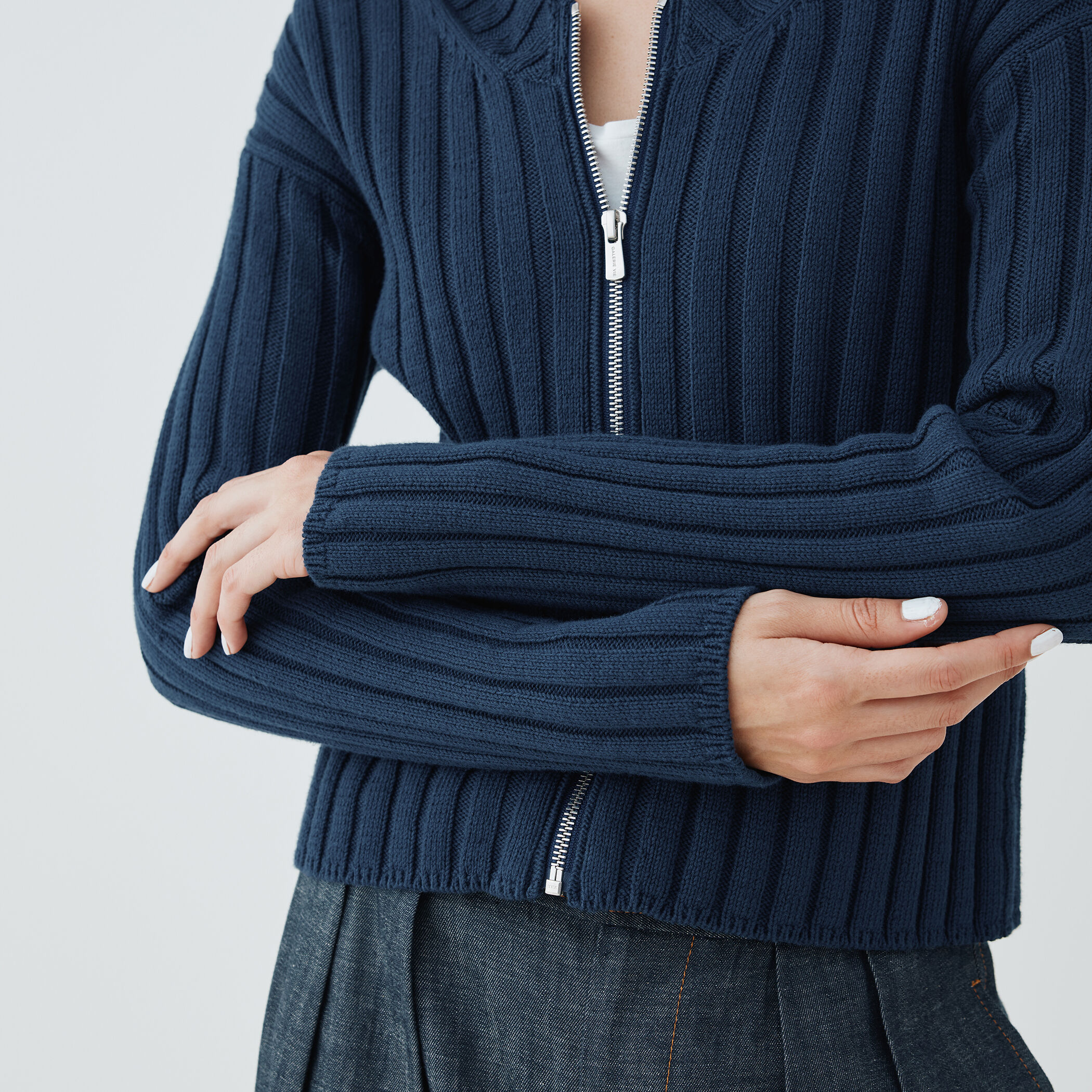 □ワイドリブ ジップアップカーディガン｜トゥモローランド 公式通販