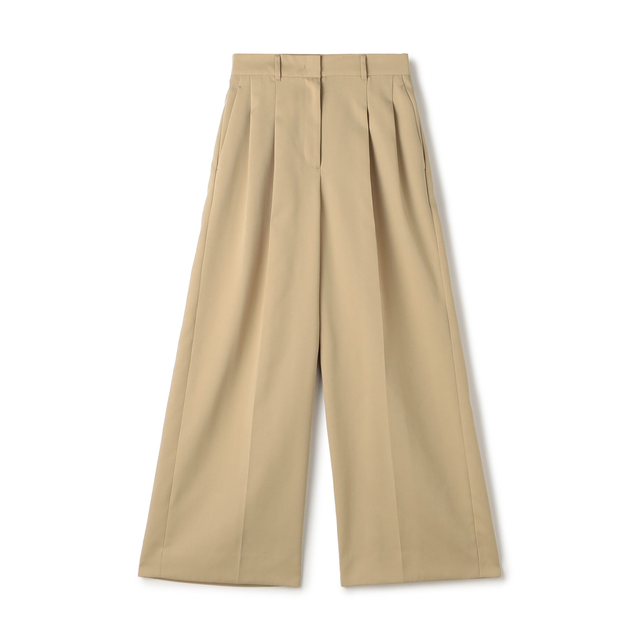 コットンライクサテン 2タックワイドパンツ｜トゥモローランド 公式通販